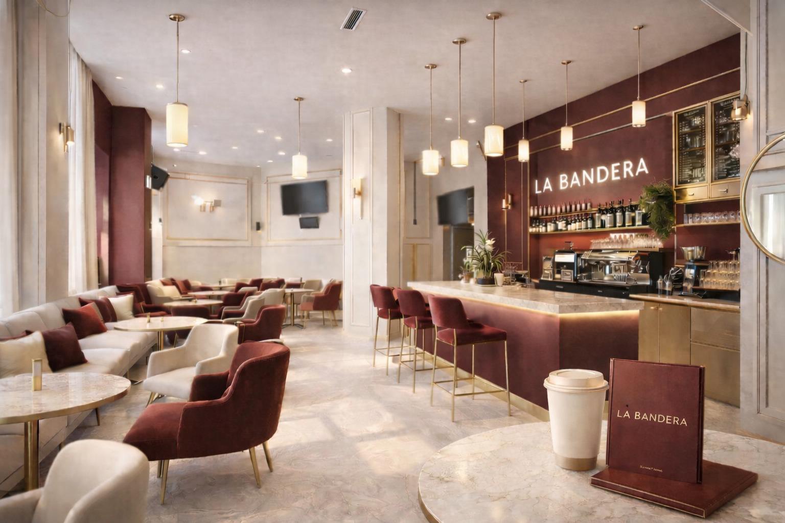 Interior de La Bandera, bar cafetería en Córdoba