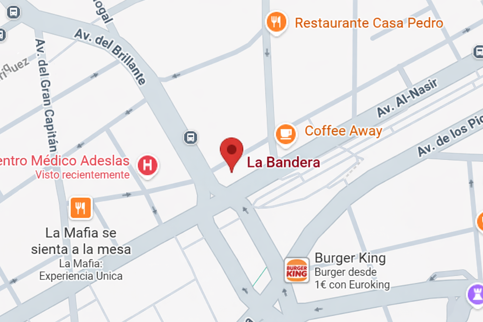 Mapa de ubicación de La Bandera en Córdoba